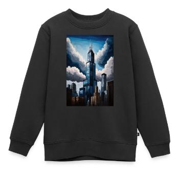 Chicago Willis Tower - Kinder Premium Organic Sweatshirt - Schwarz - Vorne - AI Model Kid Female (0cm)