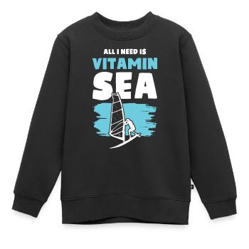 vitamin see windsurfer - Kinder Premium Organic Sweatshirt - Schwarz - Vorne - AI Model Kid Female (0cm)
