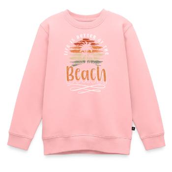 Strand Meer Brise Ferien - Kinder Premium Organic Sweatshirt - Rosa - Vorne - AI Model Kid Female (0cm)