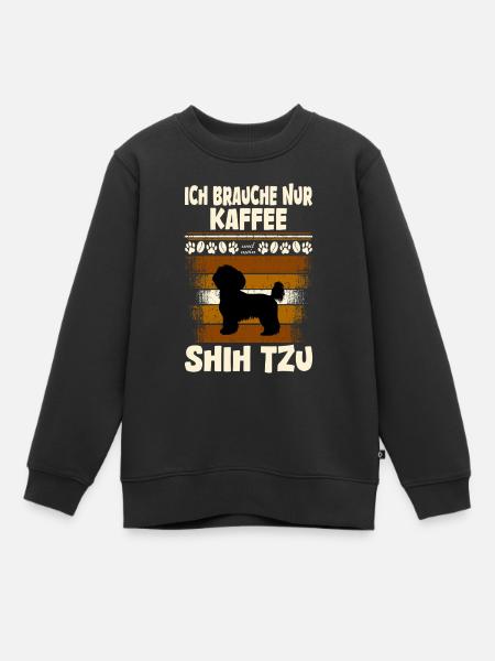 shih tzu - Kids Premium Organic Sweatshirt - black
