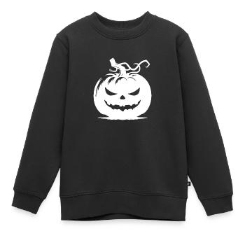Frecher magischer Kürbis mit frechem Grinsen - Kinder Premium Organic Sweatshirt - Schwarz - Vorne - AI Model Kid Female (0cm)