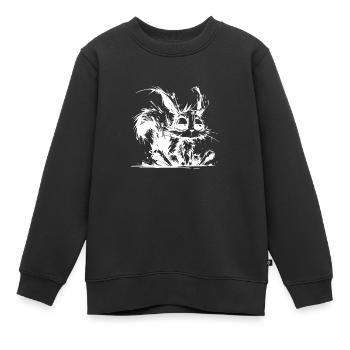 Baby Eichhörnchen total verschlafen und fertig - Kinder Premium Organic Sweatshirt - Schwarz - Vorne - AI Model Kid Female (0cm)
