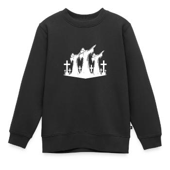 Dabbing des fantômes d’Halloween dans le cimetière - Sweat Premium enfant bio - noir - Devant - AI Model Kid Female (0cm)