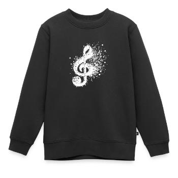 Notes d’éclaboussures de clé de musique - Sweat Premium enfant bio - noir - Devant - AI Model Kid Female (0cm)