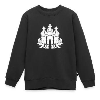 Feuerwehrmänner im Einsatz Porträt - Kinder Premium Organic Sweatshirt - Schwarz - Vorne - AI Model Kid Female (0cm)