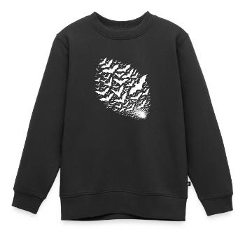 Fliegende Fledermäuse als großer Schwarm - Kinder Premium Organic Sweatshirt - Schwarz - Vorne - AI Model Kid Female (0cm)