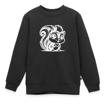 Dessin au crayon de bébé dessin animé écureuil - Sweat Premium enfant bio - noir - Devant - AI Model Kid Female (0cm)