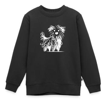 Verspielte Hundeskizze in Tinten Kritzellinien - Kinder Premium Organic Sweatshirt - Schwarz - Vorne - AI Model Kid Female (0cm)