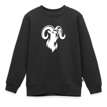 Bockiger Ziegenbock mit riesigen Hörnern - Kinder Premium Organic Sweatshirt - Schwarz - Vorne - AI Model Kid Female (0cm)
