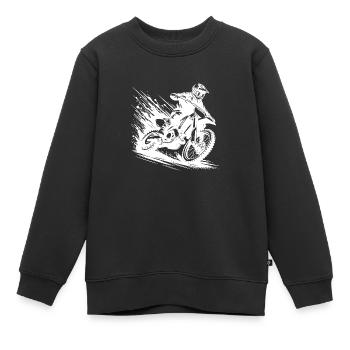 Enduro Gelände Fahrer Matsch und Geschwindigkeit - Kinder Premium Organic Sweatshirt - Schwarz - Vorne - AI Model Kid Female (0cm)