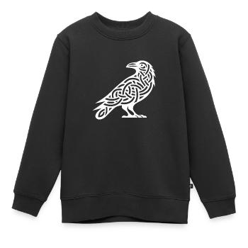 Geheimnisvoller Raben Vogel im Keltischen Style - Kinder Premium Organic Sweatshirt - Schwarz - Vorne - AI Model Kid Female (0cm)