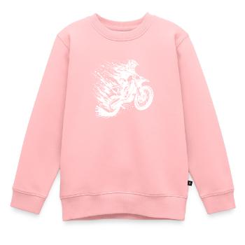 Abenteuersport Motocross Hobby Style Zeichnung - Kinder Premium Organic Sweatshirt - Rosa - Vorne - AI Model Kid Female (0cm)