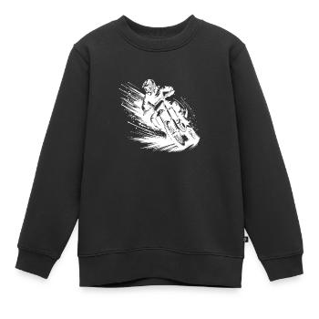 Enduro Fahrer mit Kraft und Geschwindigkeit - Kinder Premium Organic Sweatshirt - Schwarz - Vorne - AI Model Kid Female (0cm)