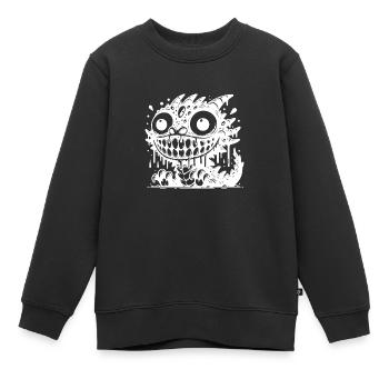 Monstre de dessin animé coquin avec un sourire démoniaque - Sweat Premium enfant bio - noir - Devant - AI Model Kid Female (0cm)