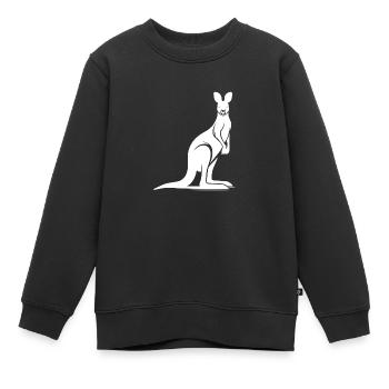 Wild animal silhouette with typical kangaroo pose - Kids Premium Organic Sweatshirt - black - Front - AI Model Kid Female (0cm)