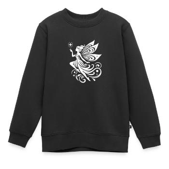 Bezaubernde Fee mit magischen Zauberstab - Kinder Premium Organic Sweatshirt - Schwarz - Vorne - AI Model Kid Female (0cm)