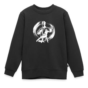 Asiatische Kampfkunst Selbstverteidigung Karate - Kinder Premium Organic Sweatshirt - Schwarz - Vorne - AI Model Kid Female (0cm)