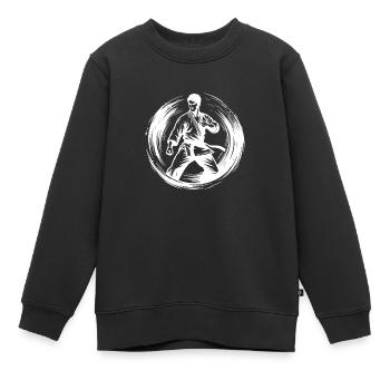 Tattoo Karateka Tradition mit Disziplin und Kraft - Kinder Premium Organic Sweatshirt - Schwarz - Vorne - AI Model Kid Female (0cm)