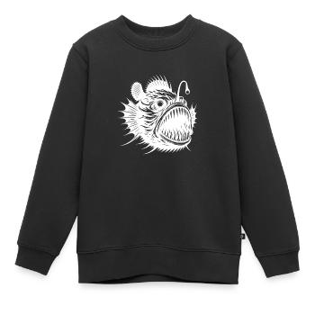 Mystischer Anglerfisch schauriger Tiefsee Jäger - Kinder Premium Organic Sweatshirt - Schwarz - Vorne - AI Model Kid Female (0cm)