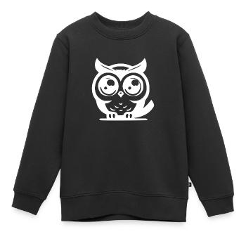 Mignon mignon hibou mignon avec de grands yeux - Sweat Premium enfant bio - noir - Devant - AI Model Kid Female (0cm)