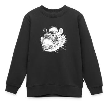 Gruseliger Anglerfisch aus der Tiefsee - Kinder Premium Organic Sweatshirt - Schwarz - Vorne - AI Model Kid Female (0cm)