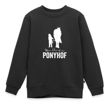 Mein Leben ist ein Ponyhof - Kinder Premium Organic Sweatshirt - Schwarz - Vorne - AI Model Kid Female (0cm)