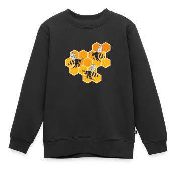 Honey Nids d'abeilles Nature Wildlife - Sweat Premium enfant bio - noir - Devant - AI Model Kid Female (0cm)