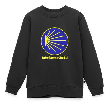 Jakobsweg 2024 Pilgermuschel - Kinder Premium Organic Sweatshirt - Schwarz - Vorne - AI Model Kid Female (0cm)