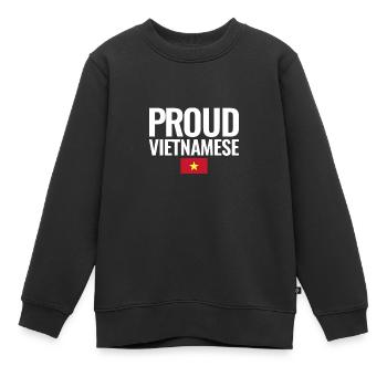 Proud Vietnamese Vietnam Vietnamesische Flagge - Kinder Premium Organic Sweatshirt - Schwarz - Vorne - AI Model Kid Female (0cm)