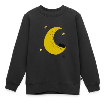 Un chat noir sur la lune - Sweat Premium enfant bio - noir - Devant - AI Model Kid Female (0cm)