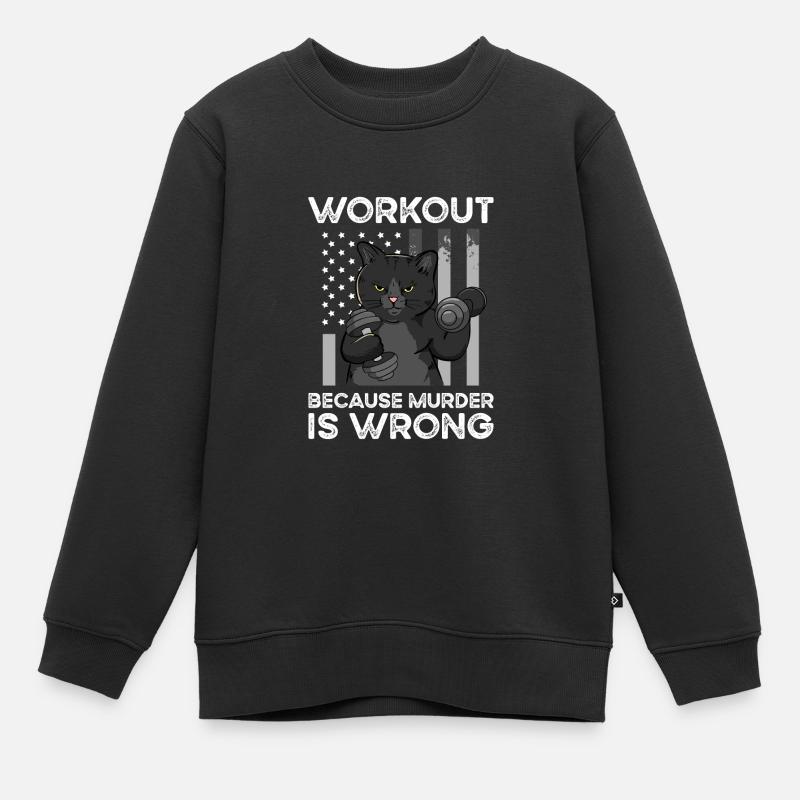 Workout Becaus Murder Is Wrong - Sweat Premium enfant bio - noir