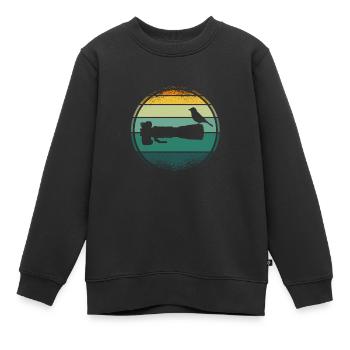 Naturfotografie |Langes Objektiv |Vogel Vor Der - Kinder Premium Organic Sweatshirt - Schwarz - Vorne - AI Model Kid Female (0cm)