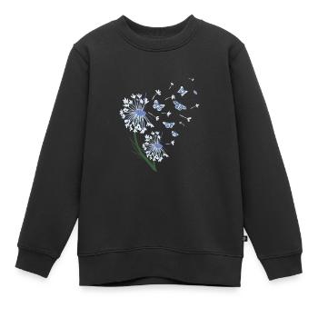 Cottagecore Aesthetic Dandelion - Kids Premium Organic Sweatshirt - black - Front - AI Model Kid Female (0cm)