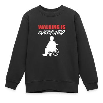 Rollstuhl - Kinder Premium Organic Sweatshirt - Schwarz - Vorne - AI Model Kid Female (0cm)