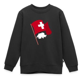 Schweiz Schweizer Schweizerdeutsch - Kinder Premium Organic Sweatshirt - Schwarz - Vorne - AI Model Kid Female (0cm)