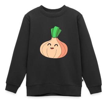 Onion - Kids Premium Organic Sweatshirt - black - Front - AI Model Kid Female (0cm)