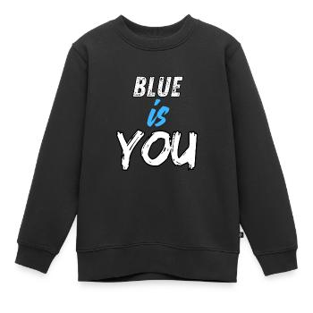 BLAU BIST DU - Kinder Premium Organic Sweatshirt - Schwarz - Vorne - AI Model Kid Female (0cm)