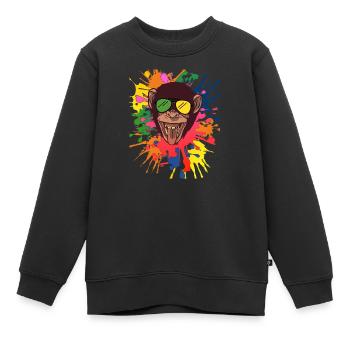 Cool shimp avec des lunettes de soleil aux couleurs vives - Sweat Premium enfant bio - noir - Devant - AI Model Kid Female (0cm)