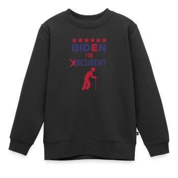 Drôle biden design, Biden pour mème résident - Sweat Premium enfant bio - noir - Devant - AI Model Kid Female (0cm)