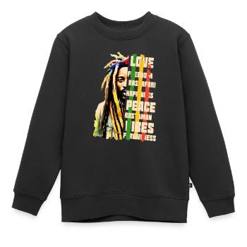 Rastaman jah rastafari - Sweat Premium enfant bio - noir - Devant - AI Model Kid Female (0cm)