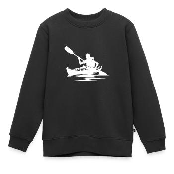 Bateau kayak manœuvrable pour les excursions en kayak - Sweat Premium enfant bio - noir - Devant - AI Model Kid Female (0cm)