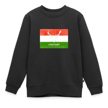 Hongrie Animaux sauvages de Hongrie - Sweat Premium enfant bio - noir - Devant - AI Model Kid Female (0cm)