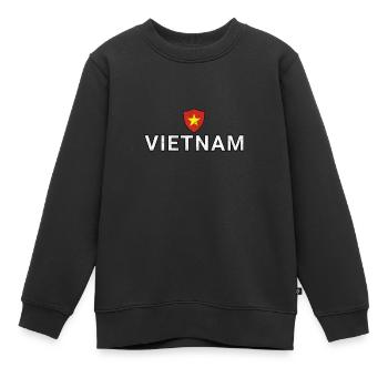 Vietnam - Sweat Premium enfant bio - noir - Devant - AI Model Kid Female (0cm)