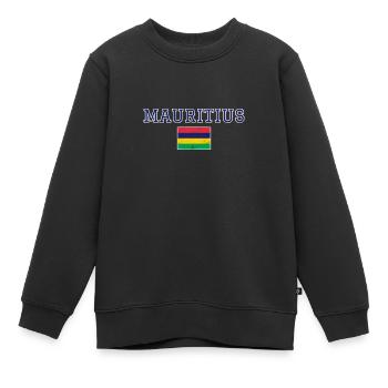 Mauritius - Kids Premium Organic Sweatshirt - black - Front - AI Model Kid Female (0cm)