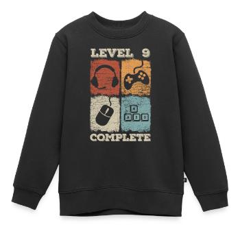 9. Geburtstag Level Complete Gaming - Kinder Premium Organic Sweatshirt - Schwarz - Vorne - AI Model Kid Female (0cm)