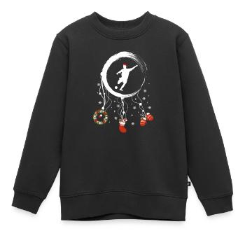 Fussball Weihnachten Weihnachtstraumfänger - Kinder Premium Organic Sweatshirt - Schwarz - Vorne - AI Model Kid Female (0cm)