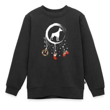 Pinscher Weihnachten Weihnachtstraumfänger - Kinder Premium Organic Sweatshirt - Schwarz - Vorne - AI Model Kid Female (0cm)