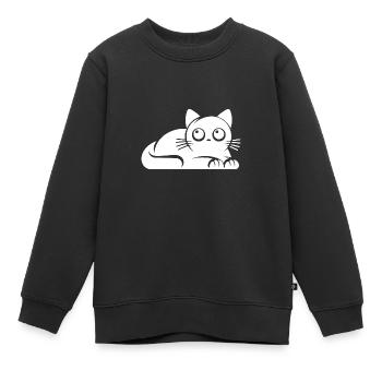 Ich war das nicht Katzen Blick - Kinder Premium Organic Sweatshirt - Schwarz - Vorne - AI Model Kid Female (0cm)
