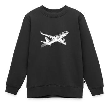 Jet Flugzeug auf Reiseflughöhe - Kinder Premium Organic Sweatshirt - Schwarz - Vorne - AI Model Kid Female (0cm)