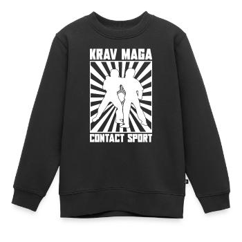 Israel Kampfsport Sparring Geschenk Krav Maga - Kinder Premium Organic Sweatshirt - Schwarz - Vorne - AI Model Kid Female (0cm)